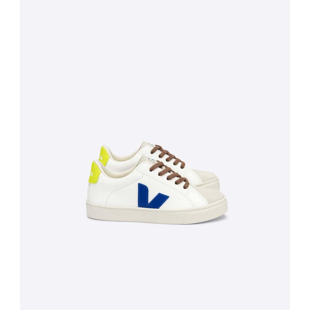 Kids\' Veja ESPLAR LACES CHROMEFREE Shoes White/Blue | ZA 733ILH